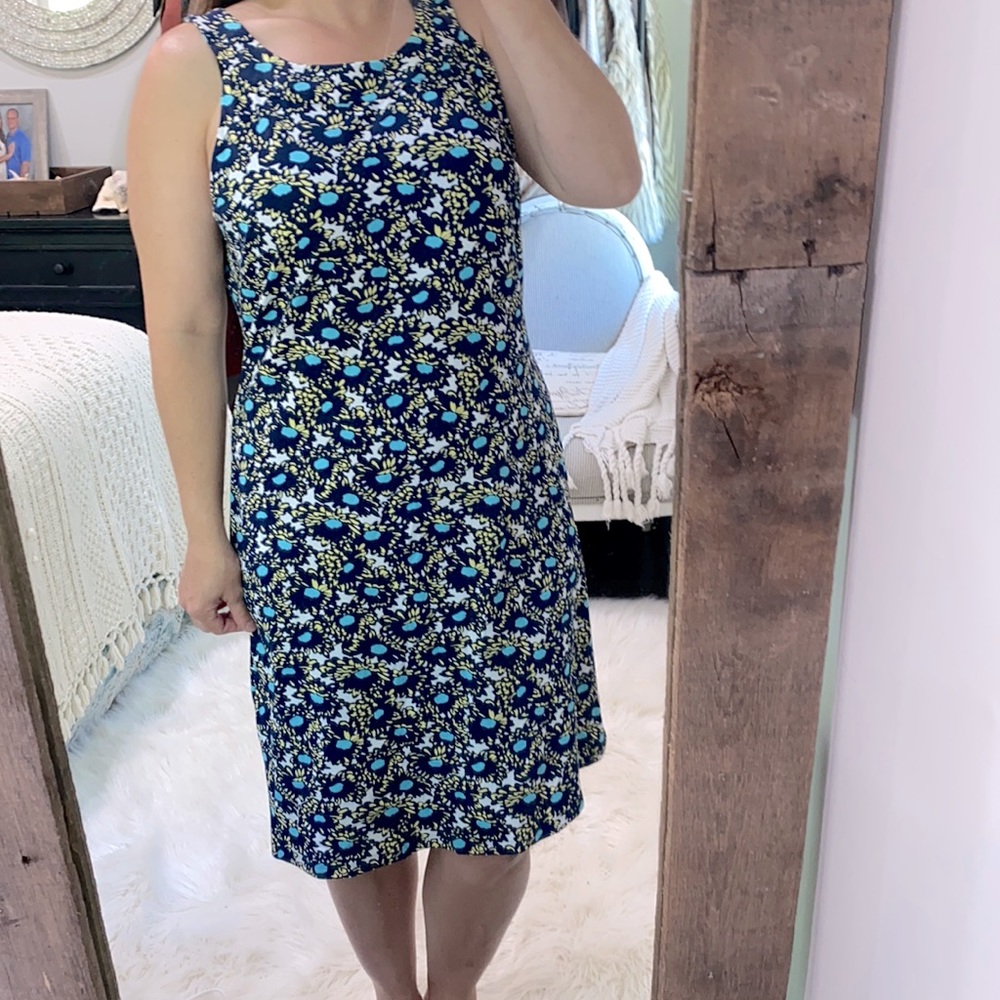 J. McLaughlin size XLarge navy floral shift dress